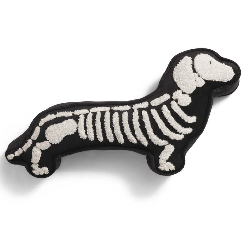 NWT Humane Society Halloween Dachshund Skeleton Dog Pillow